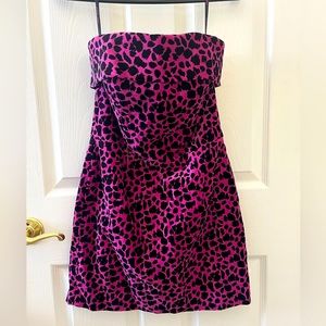 BETSY JOHNSON - Velvet Animal Print Mini Dress - SIZE 6